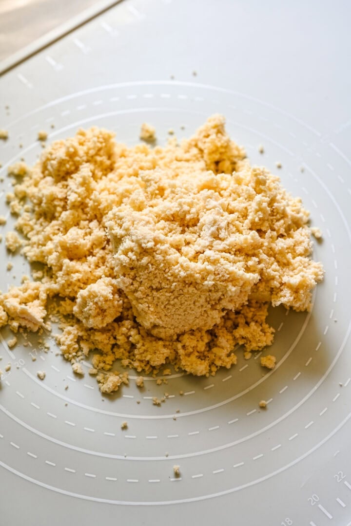 Cracker dough before forming into a ball.