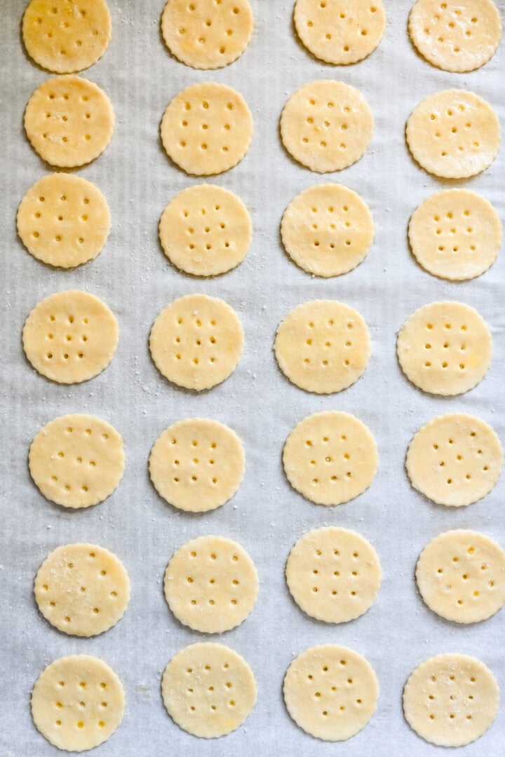 Crackers before going into the oven.
