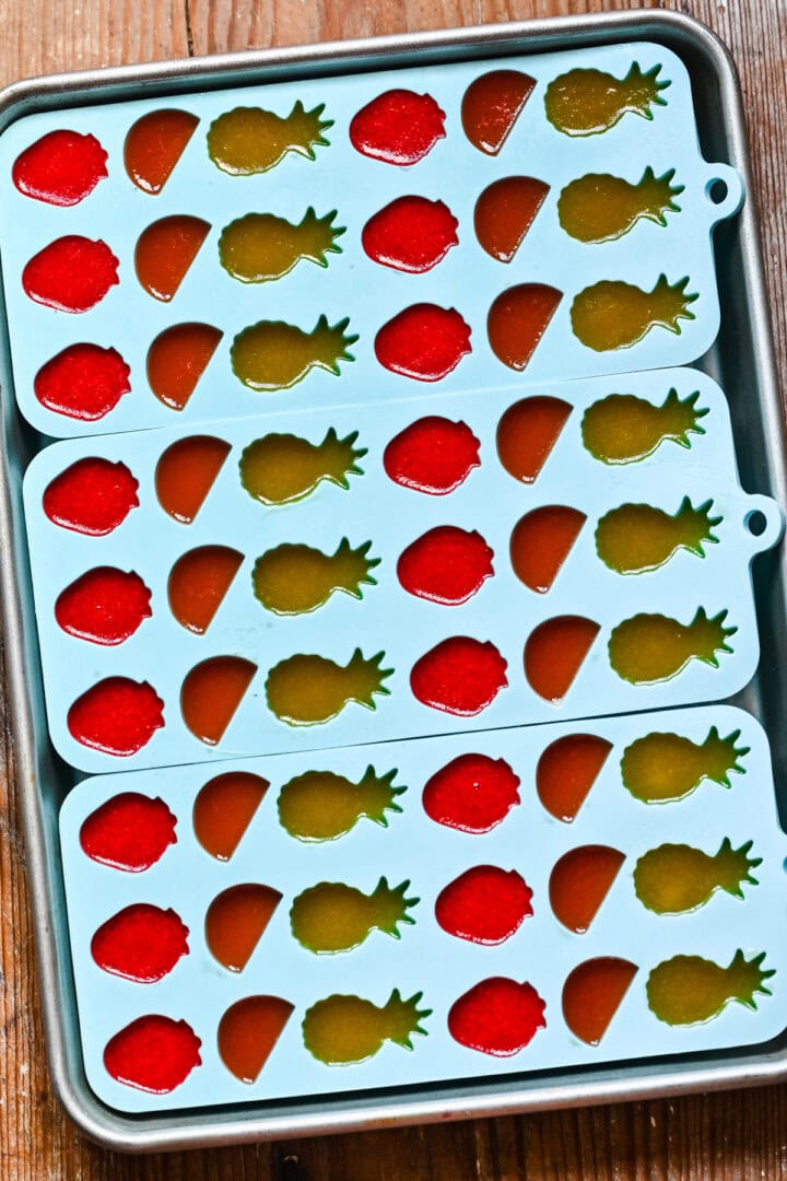 Fruit snacks in a mold.