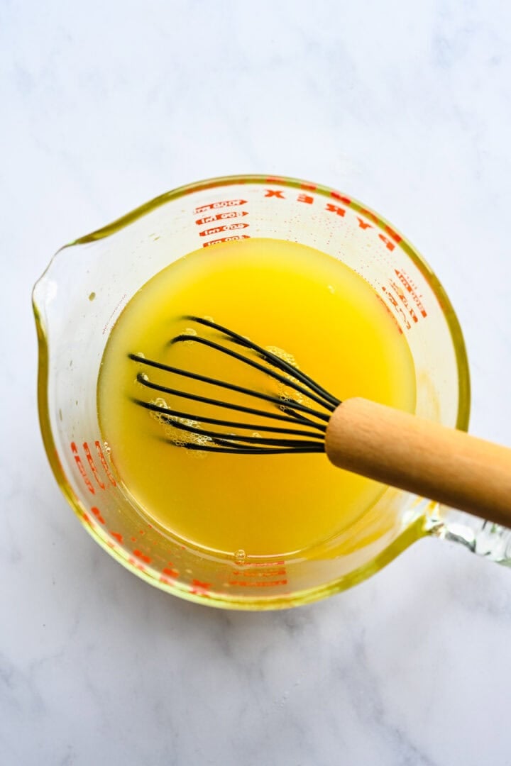 Overhead view of lemon lime ingredients mixed together.