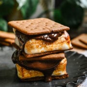 Two stacked melty smores.