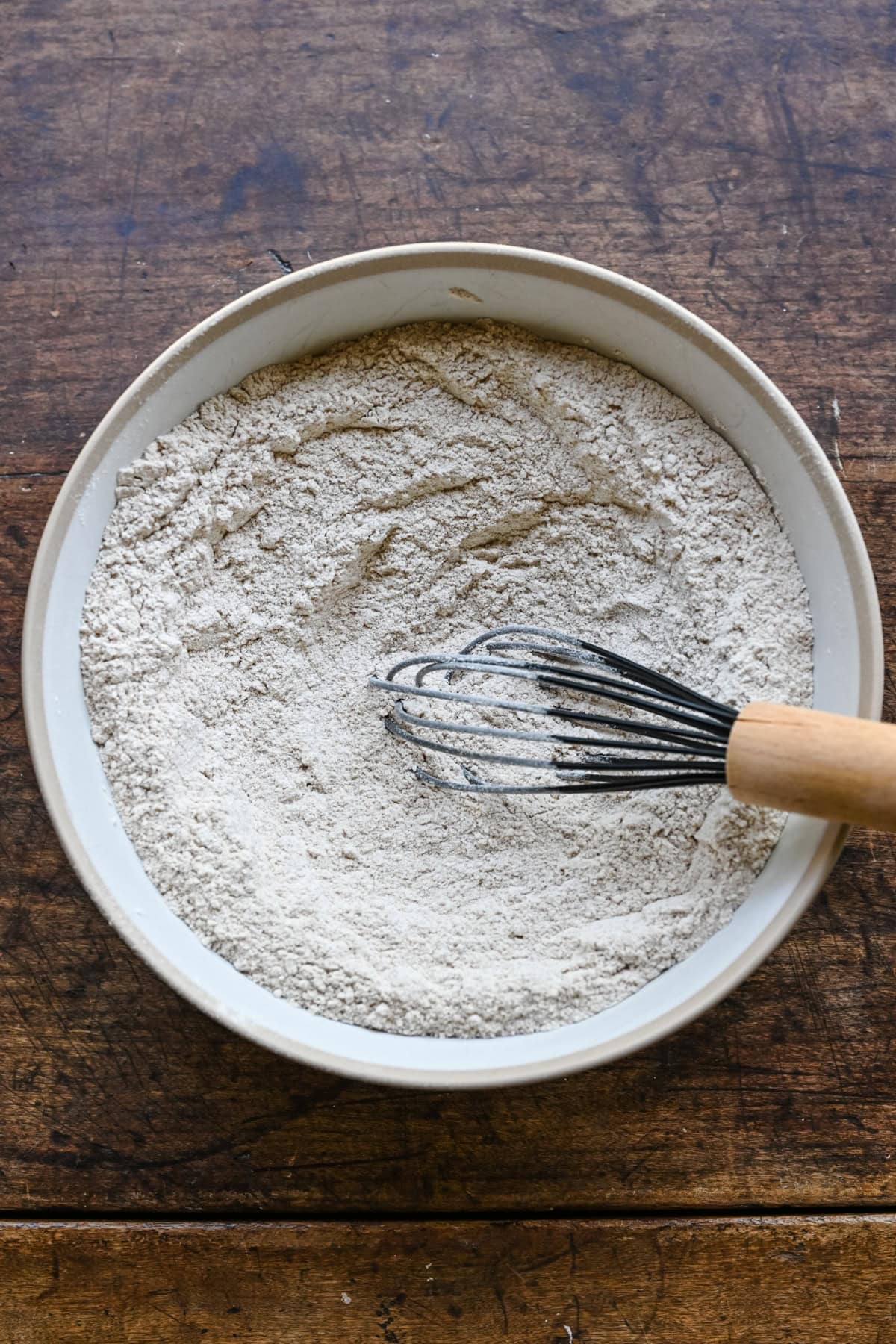 Dry ingredients whisked together.
