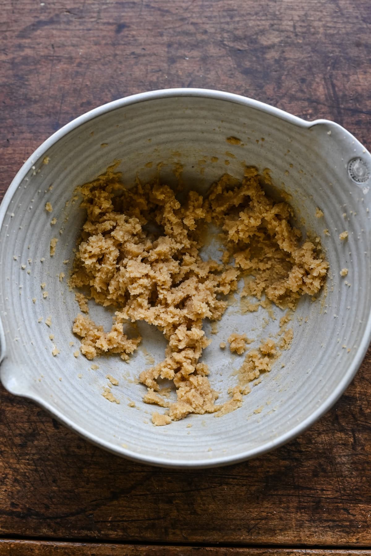 Wet ingredients whisked together.