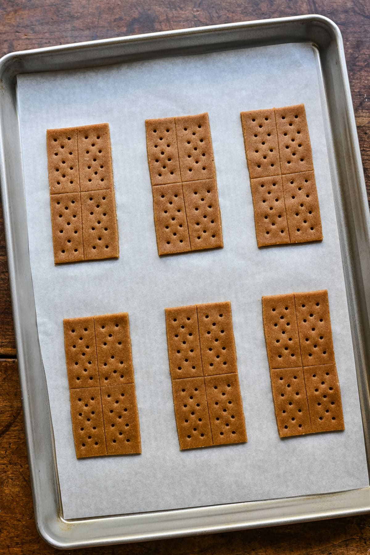 Graham crackers before baking.