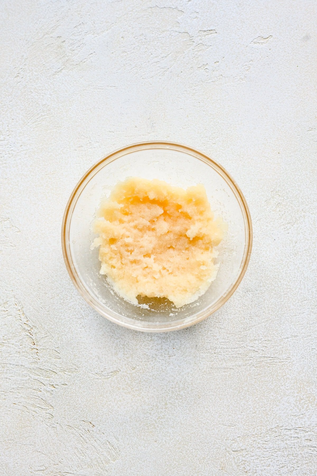 Overhead view of bloomed gelatin.