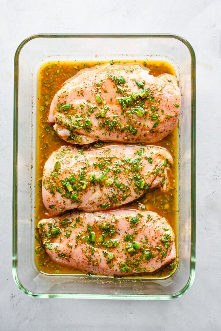 Southwest chicken marinating.