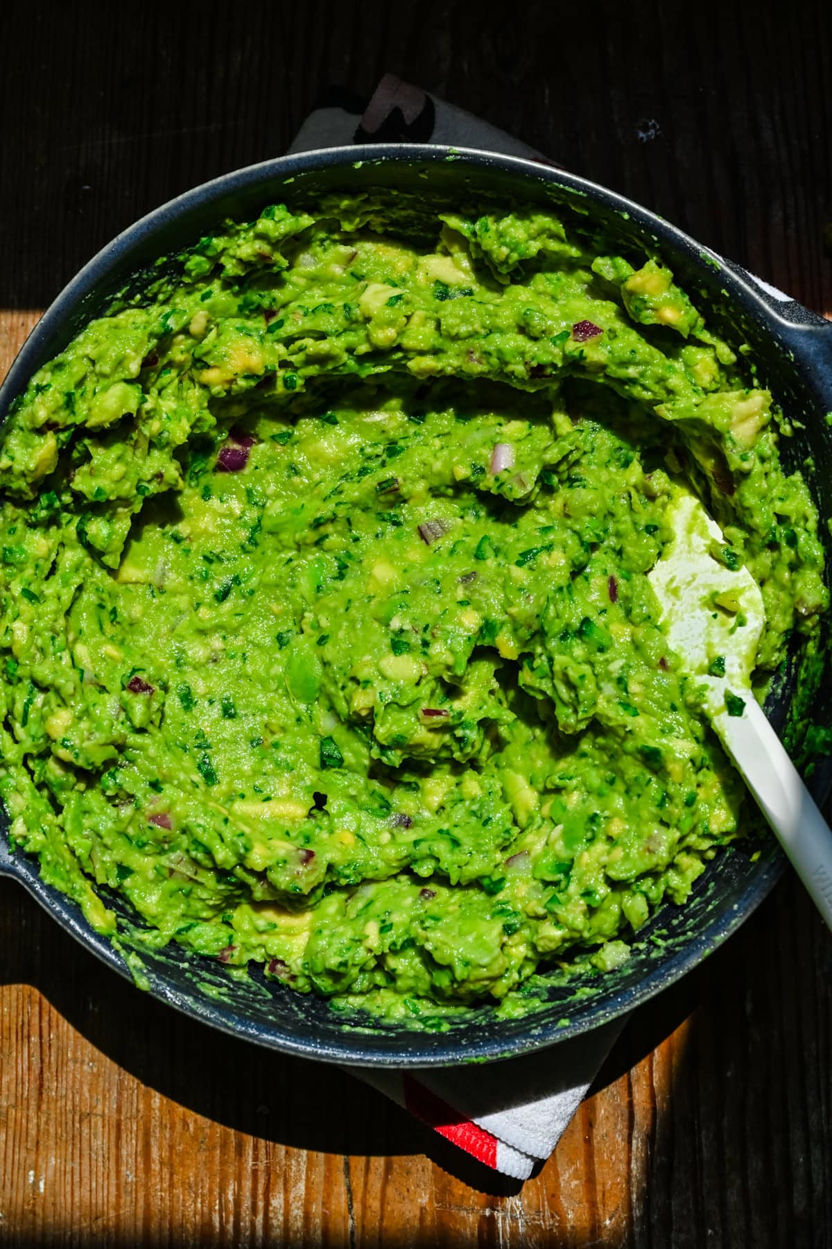 Overhead view of guacamole.