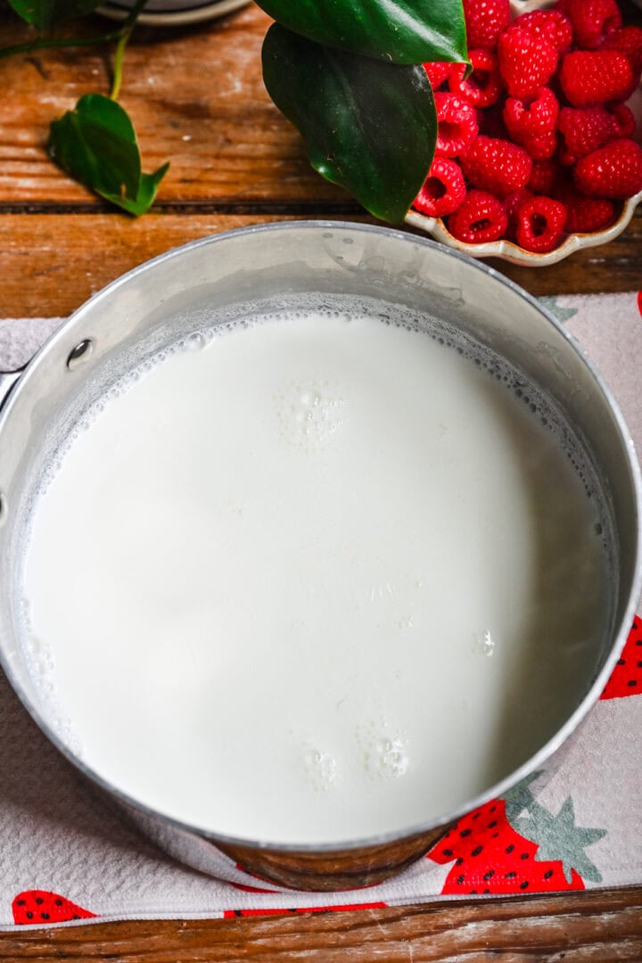 Milk after cooking.