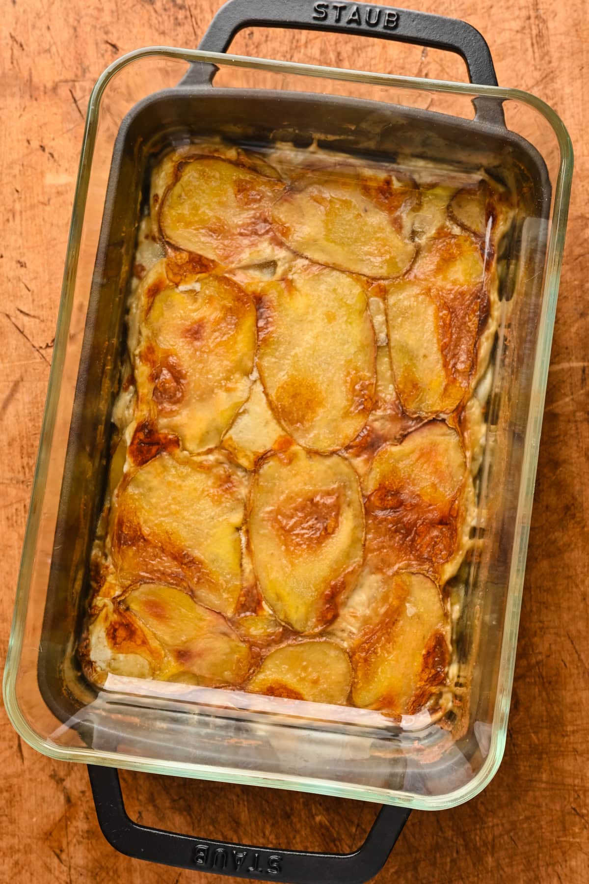 Potatoes after compressing.