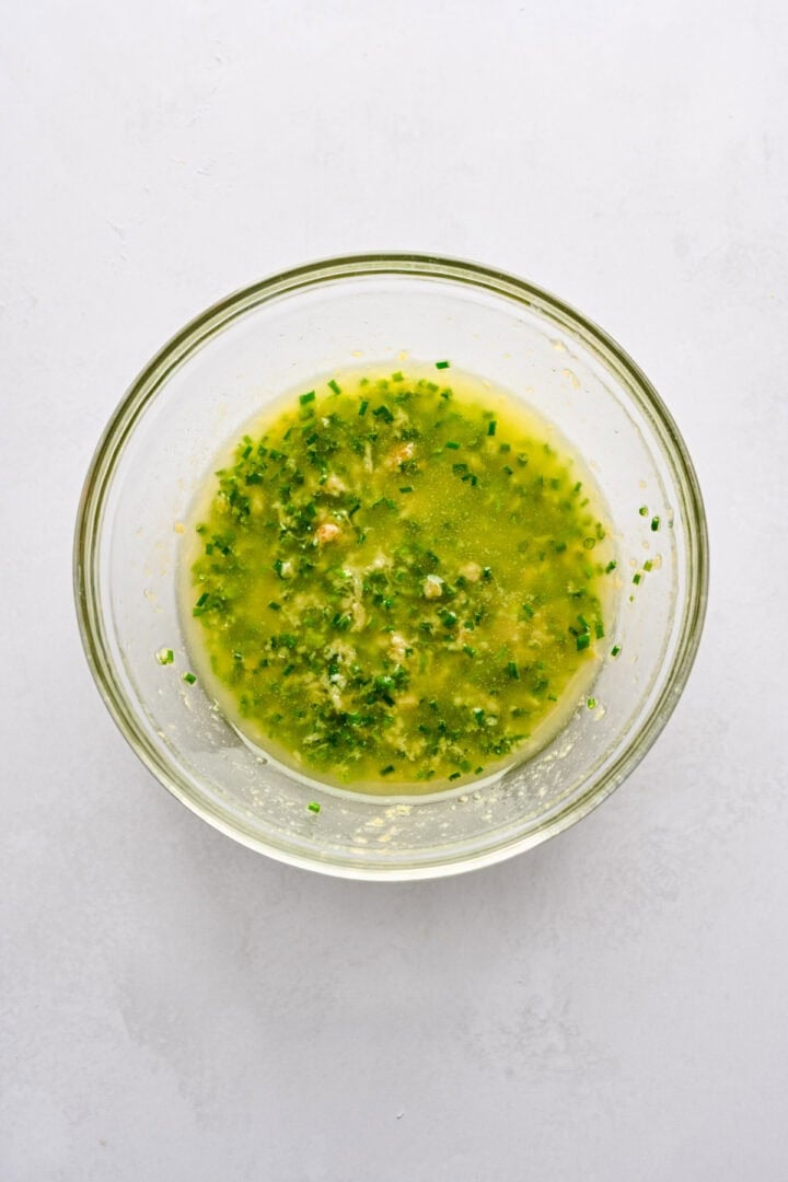 garlic herb butter in bowl.