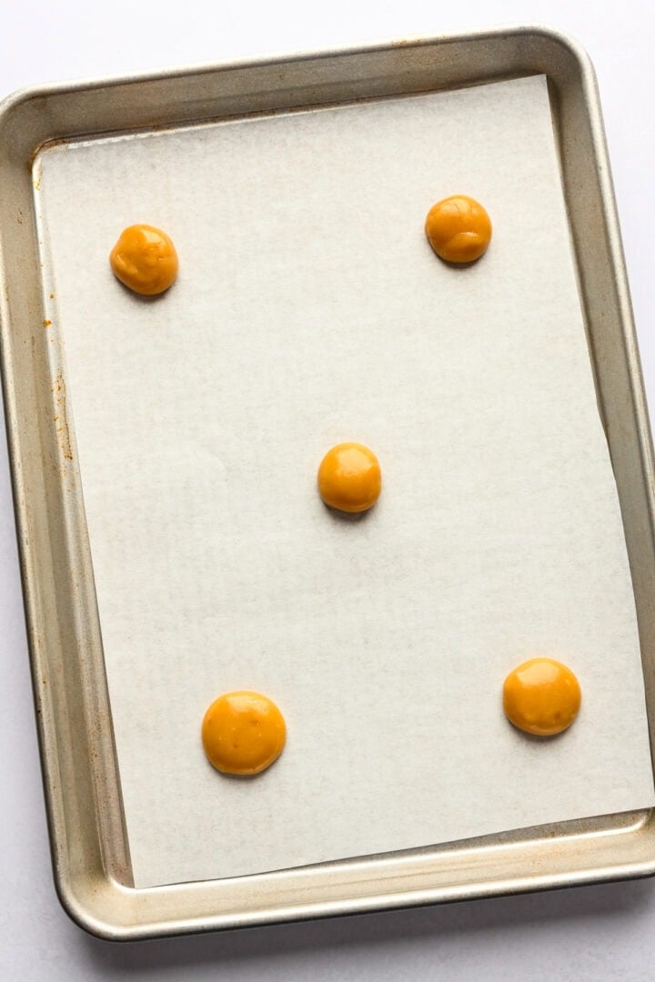 Florentine cookie dough on sheet pan before baking.