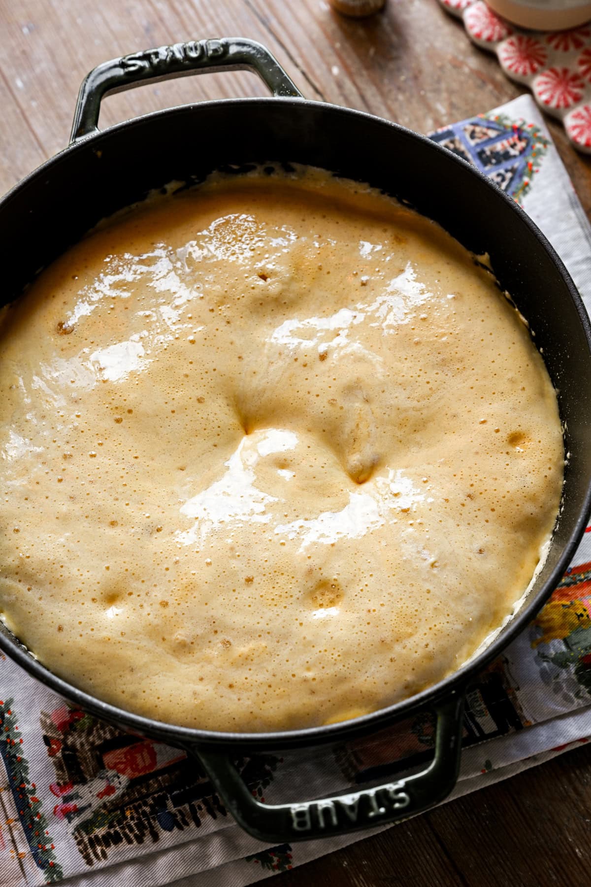 honeycomb mixture after adding in baking soda.