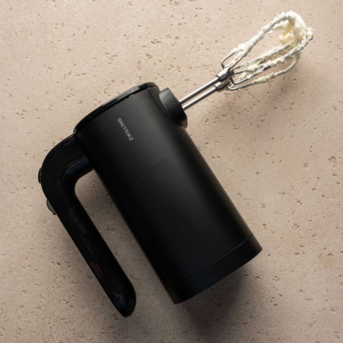 Overhead view of Zwilling Xtend cordless mixer.
