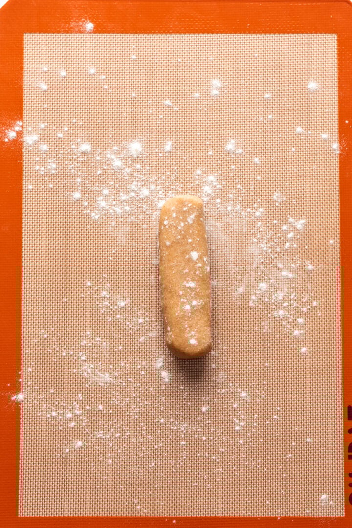 Nutrigrain bar dough in a cylinder. 