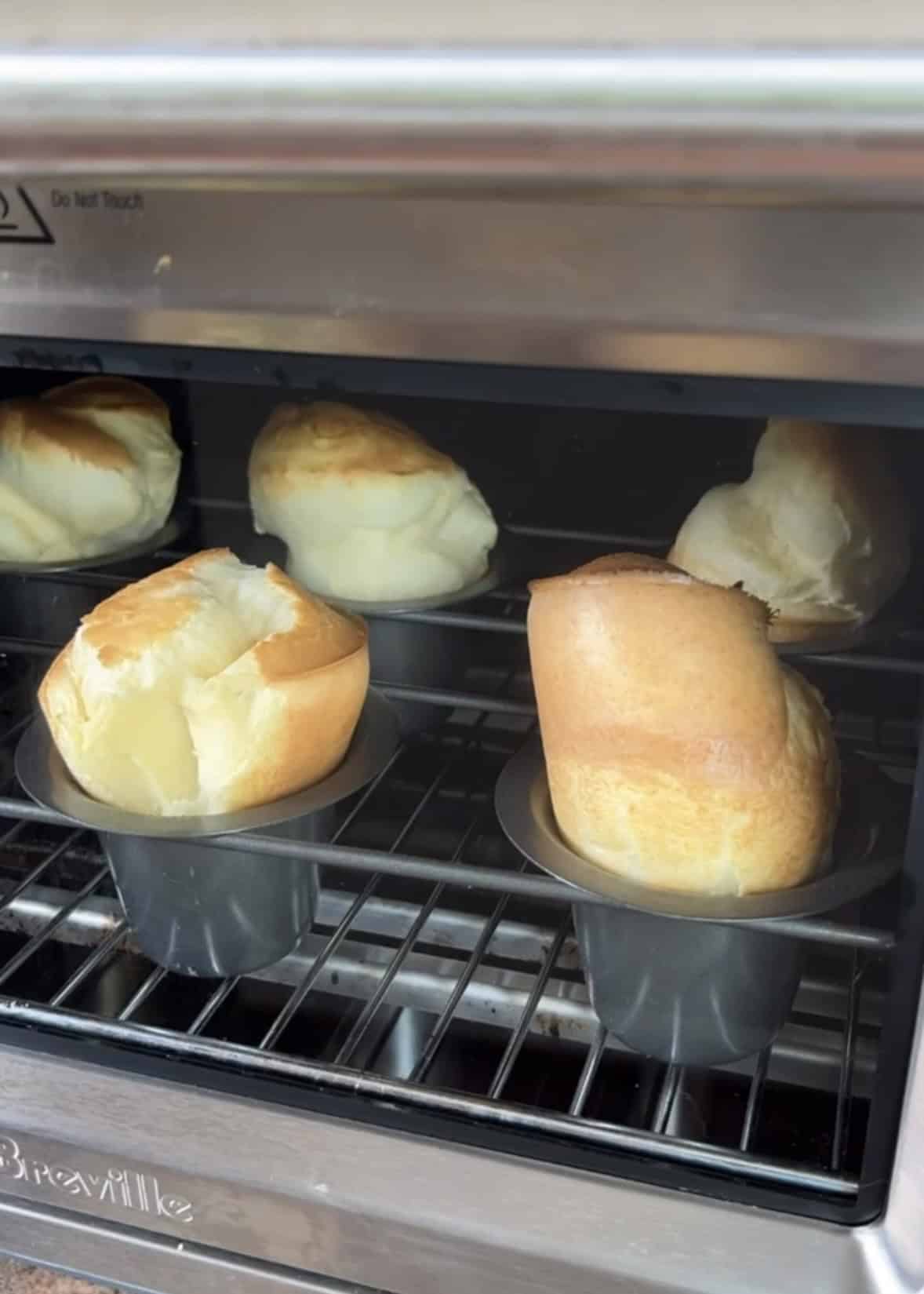 Popovers in countertop oven.