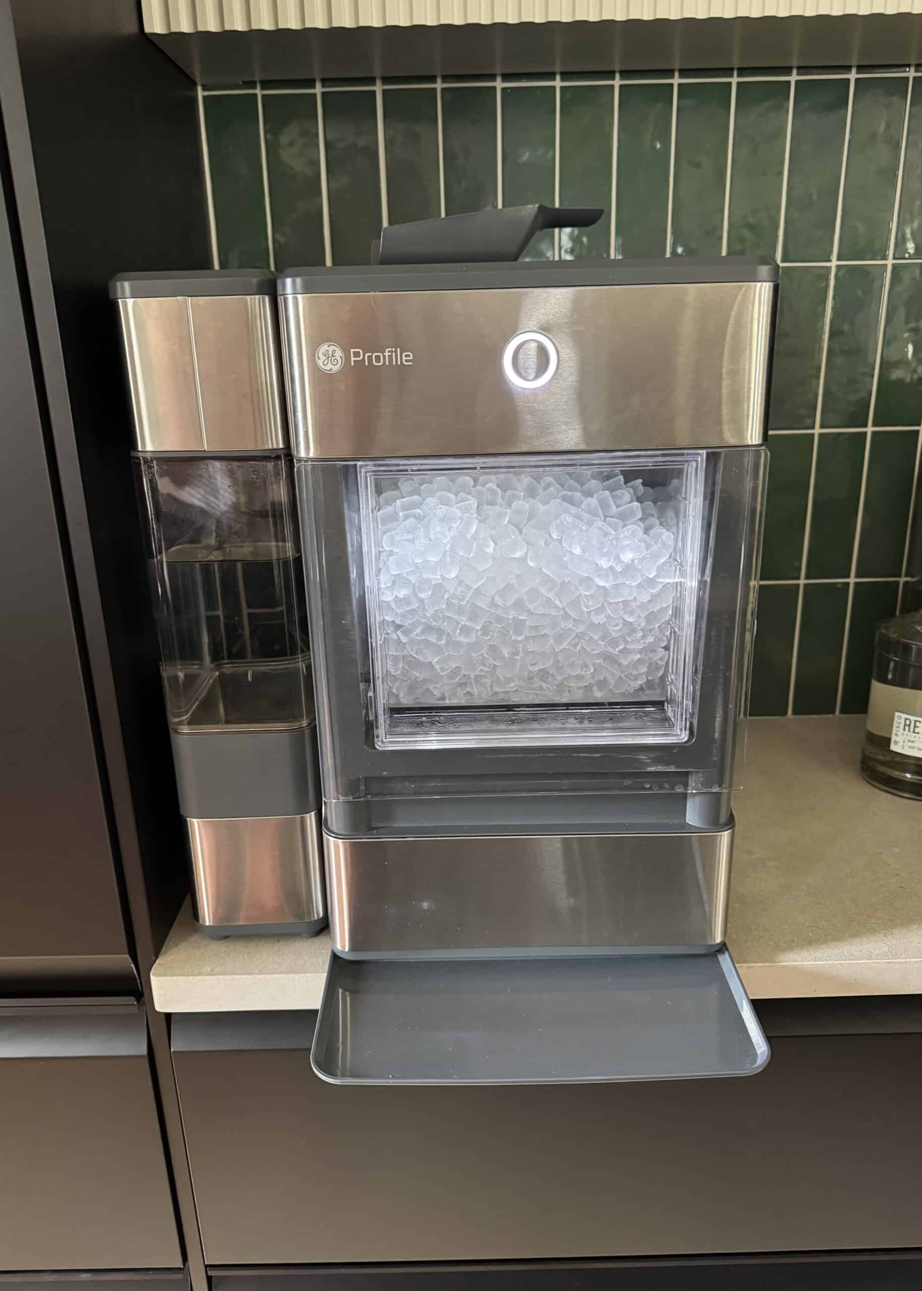 Nugget ice maker on counter.