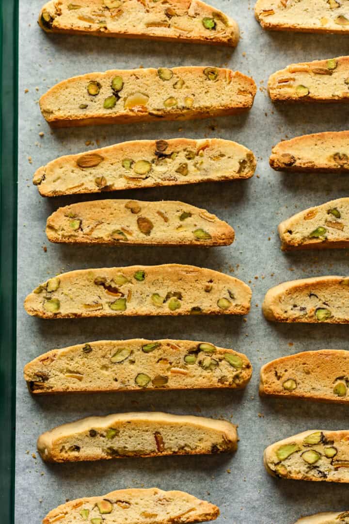 Biscotti after baking for a second time.