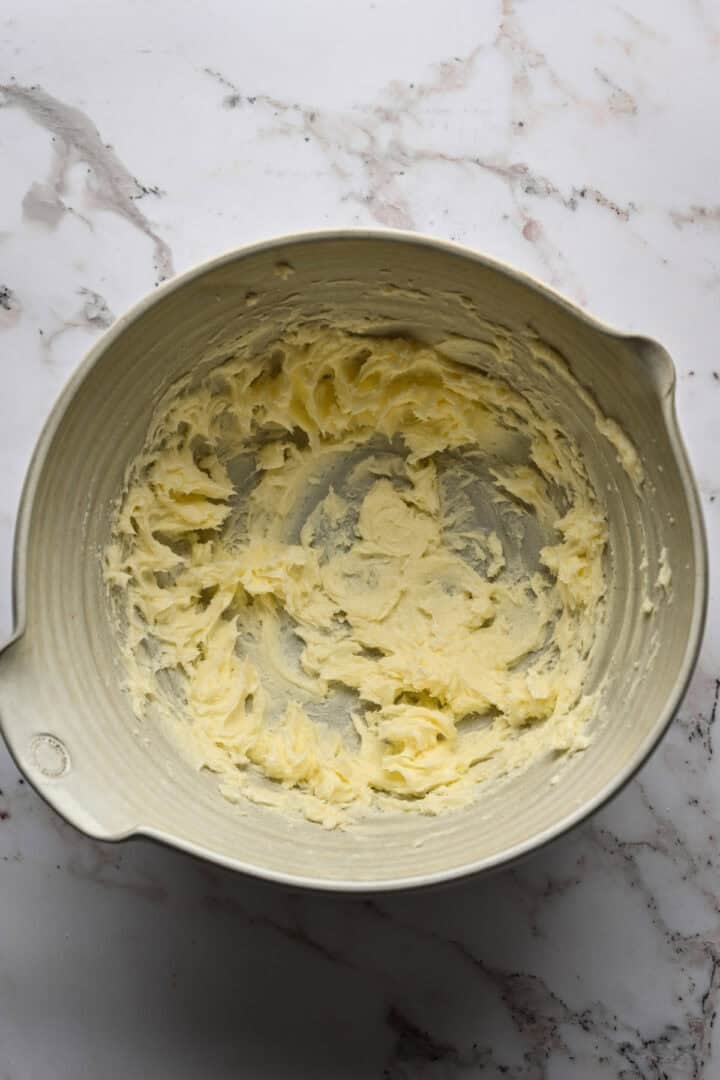 Butter and sugar creamed together.