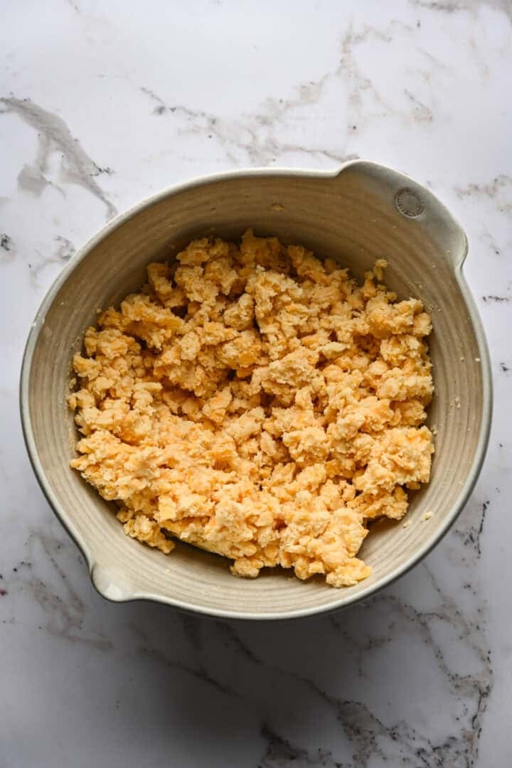 Dough after adding cheese in.