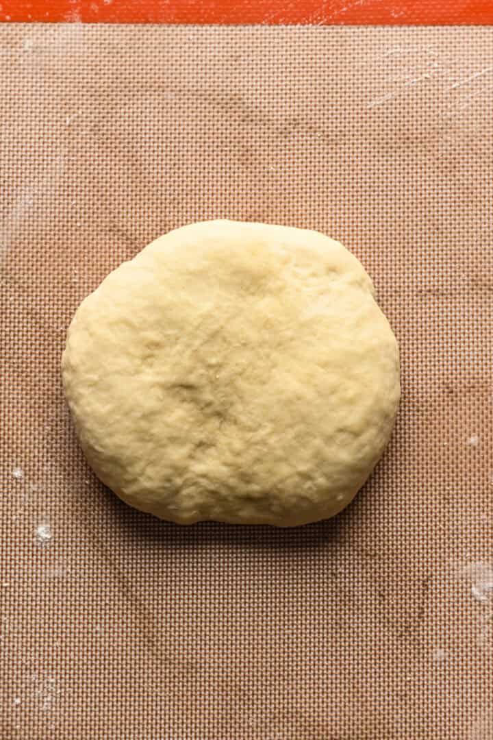 cracker dough kneaded together in a smooth ball.