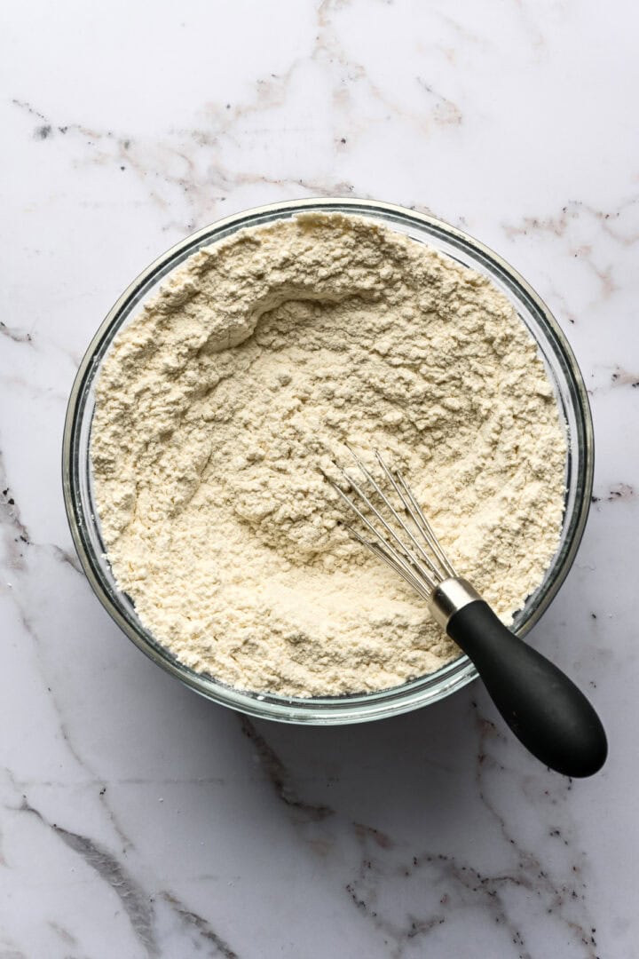 Dry ingredients whisked together.