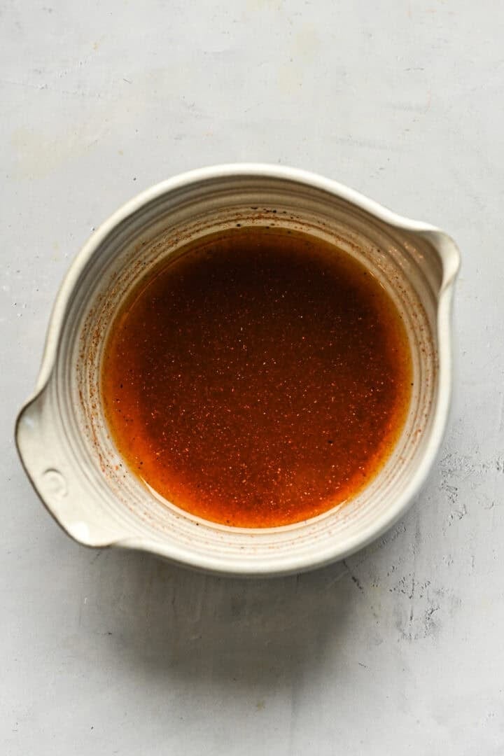 Cabbage marinade in a bowl.