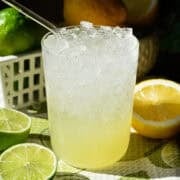 Homemade sprite in a glass.