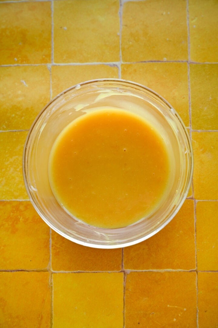 Yellow center mixture in a bowl.