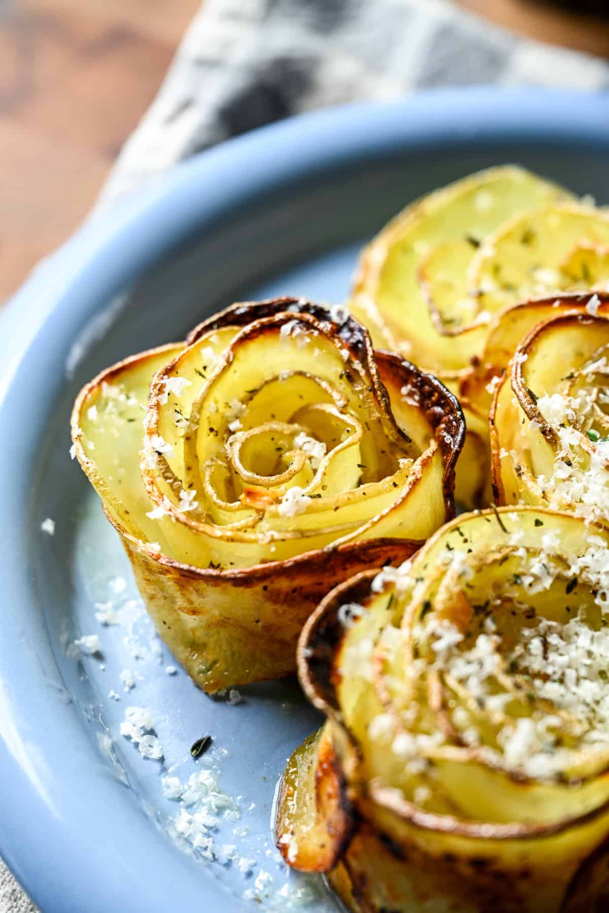 Potato roses after baking.