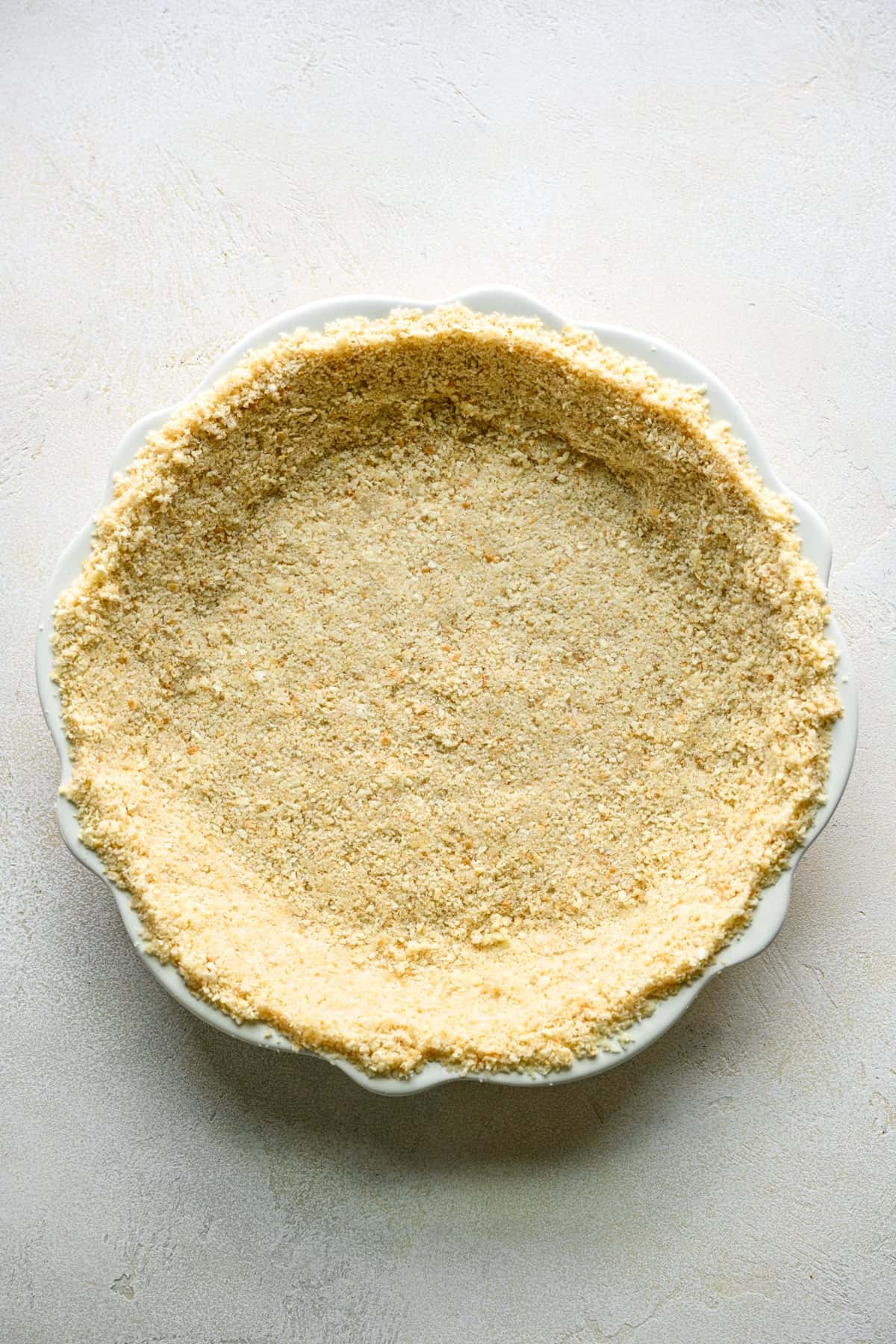 Saltine cracker crust in pie tin.