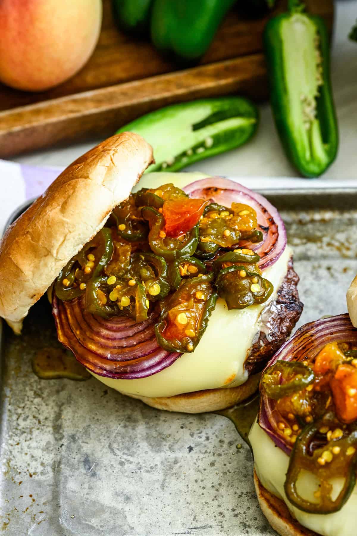Cowboy candy atop a burger.