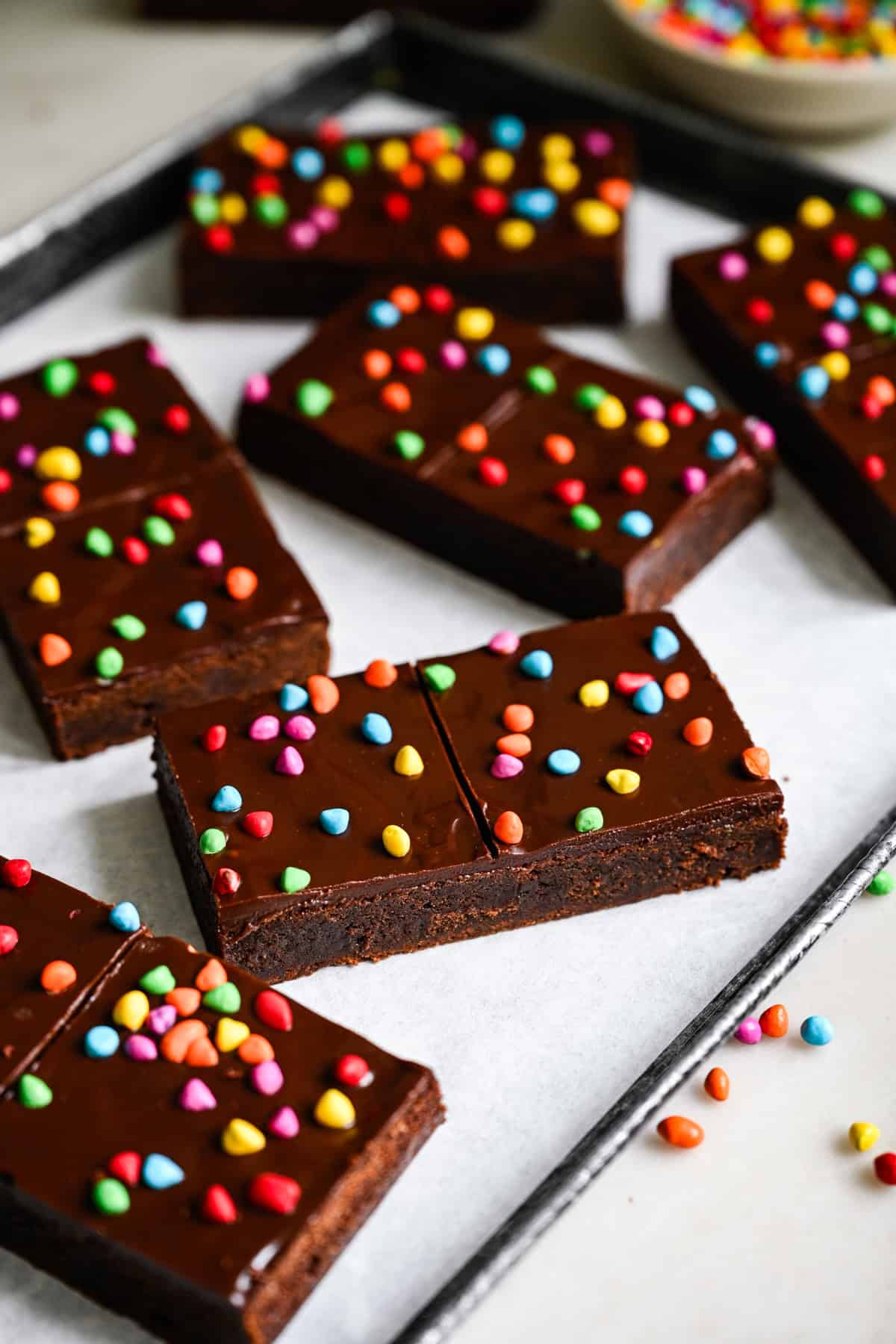 Overhead view of homemade cosmic brownie.