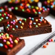Front view of homemade cosmic brownie.