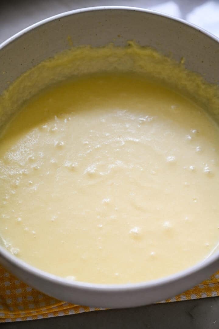 earl grey yuzu cake batter before adding flour.