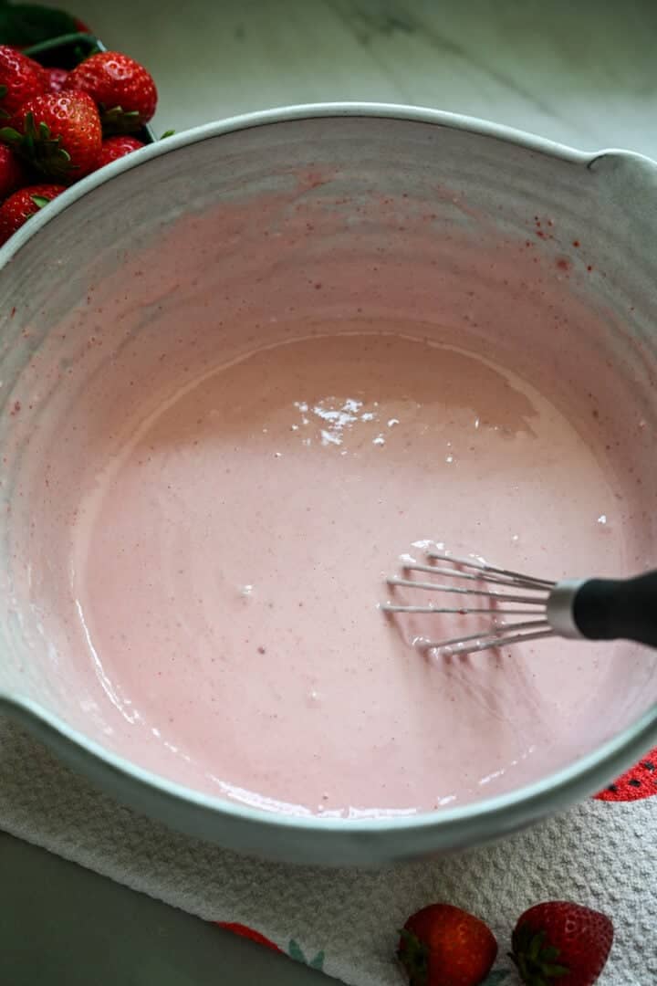 Flour and water mixture in a bowl.