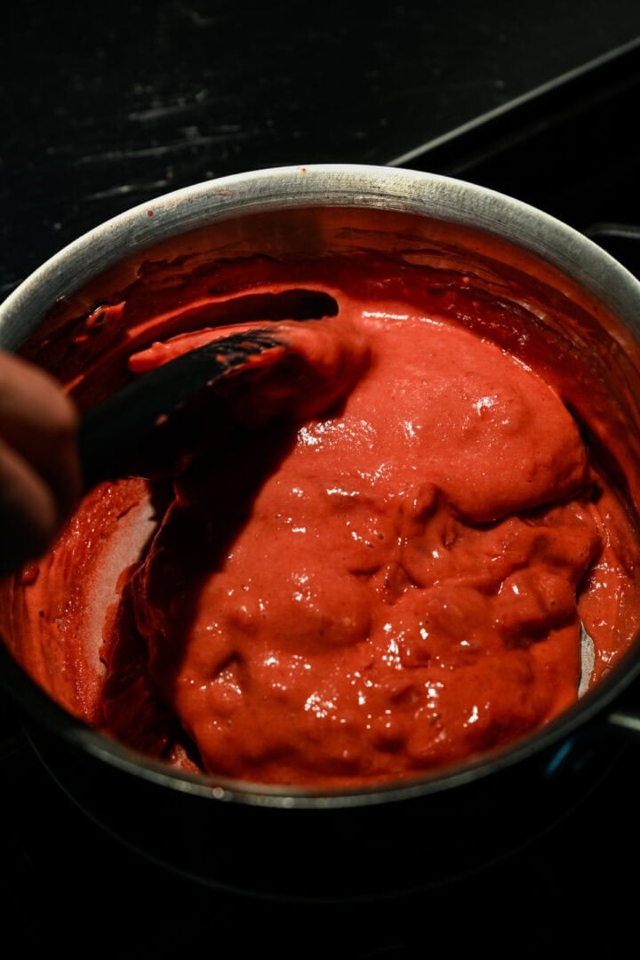 Twizzler dough while cooking.