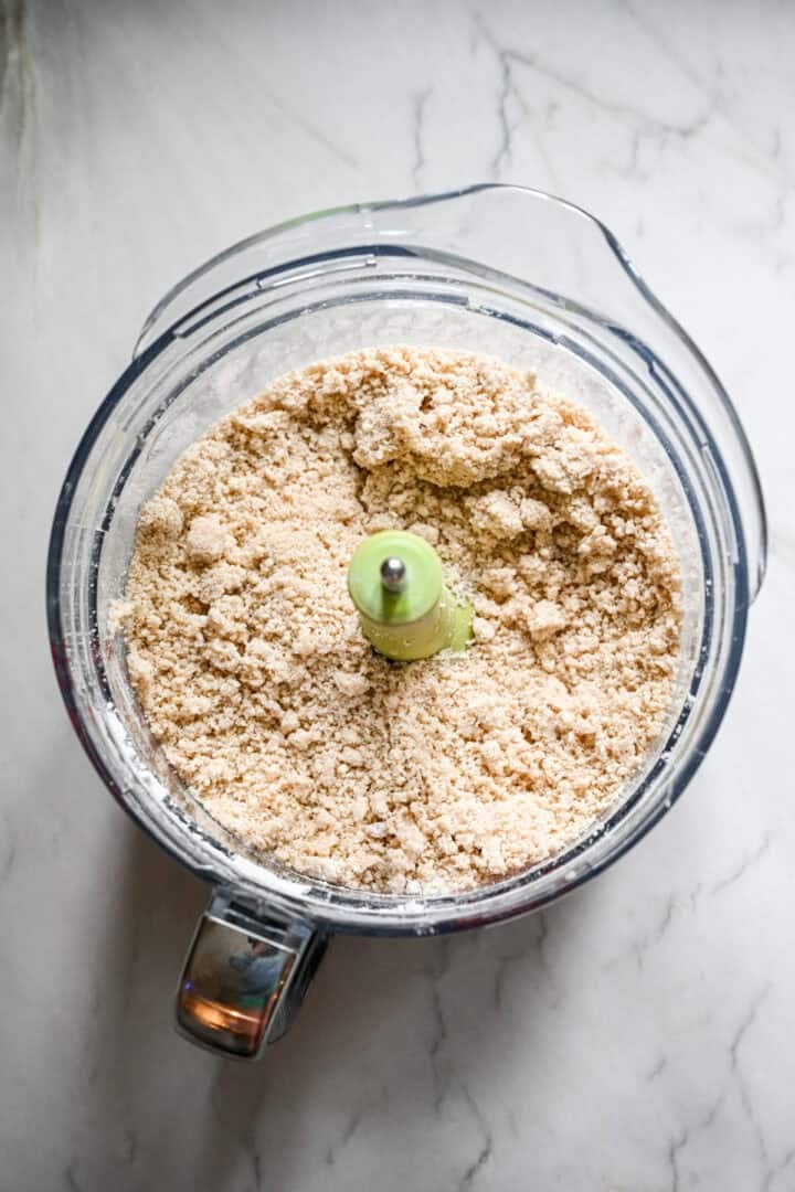 Pumpkin spice pop tart dough in food processor.
