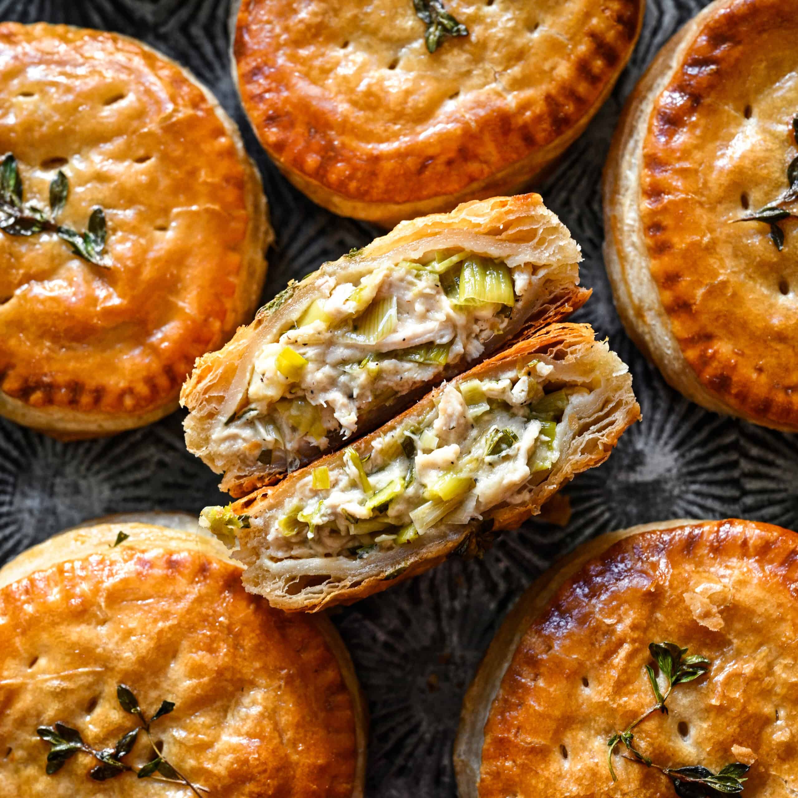 Chicken and Leek Hand Pies (Easy Puff Pastry Recipe)